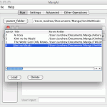 screenshot of MangAI save/load jobs table